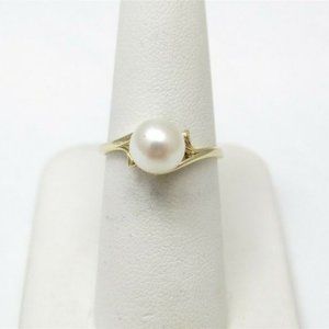 Vintage Mikimoto 14K Yellow Gold Pearl Ring